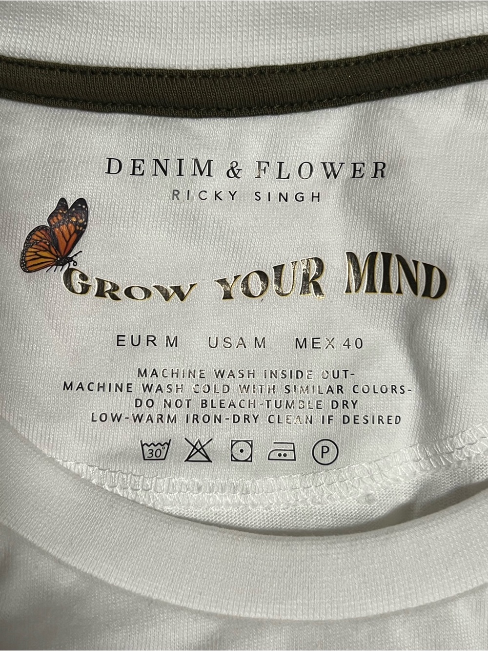 Denim & Flower White Graphic Skull Tee with Multicolor Print - Picture 2 of 6